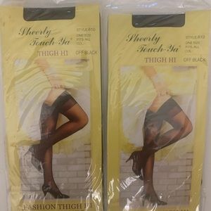 Sheer off black thigh high stockings